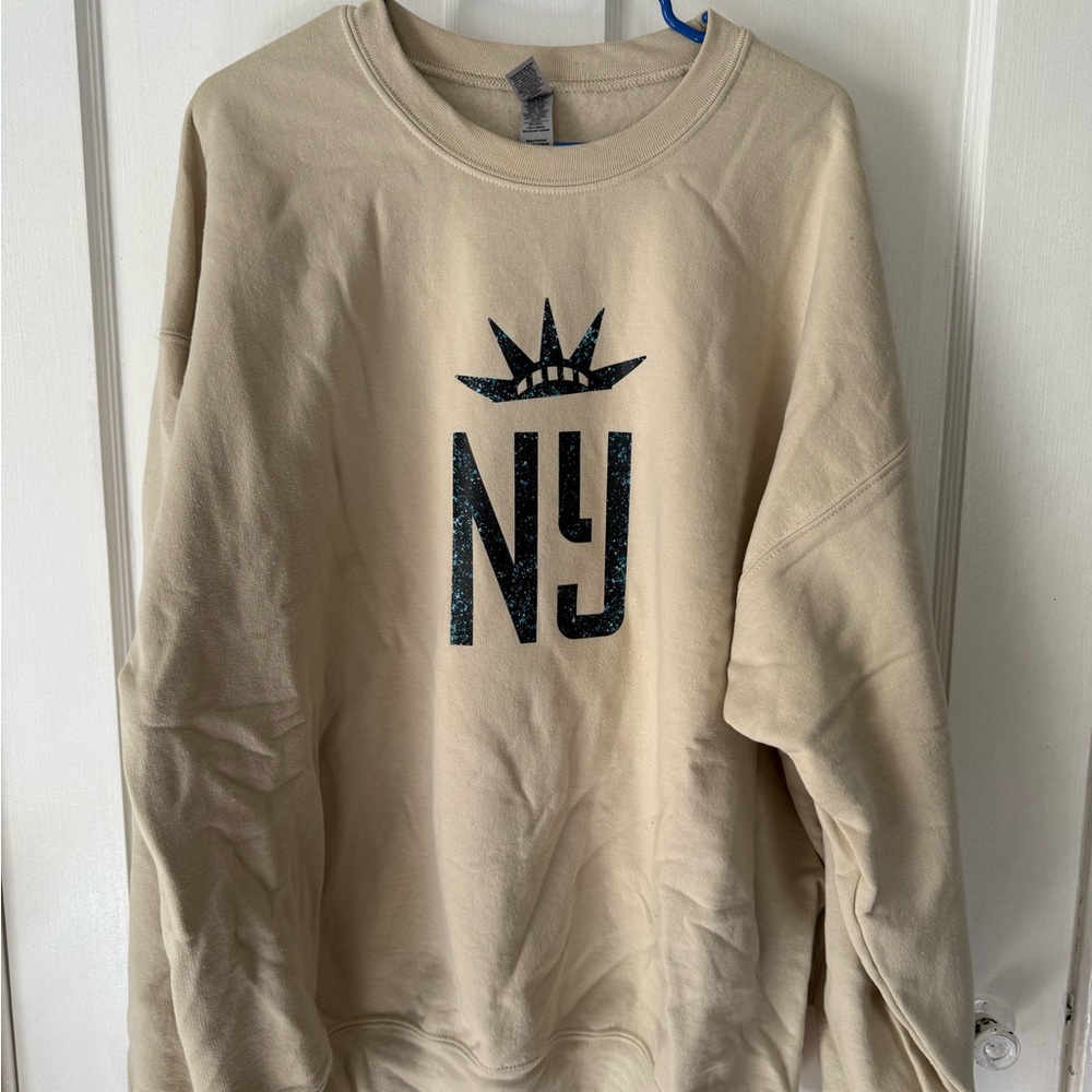 Gildan Beige Crewneck Sweater with Gotham Logo